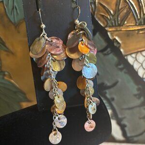 Mother of pearl sterling dangle earrings